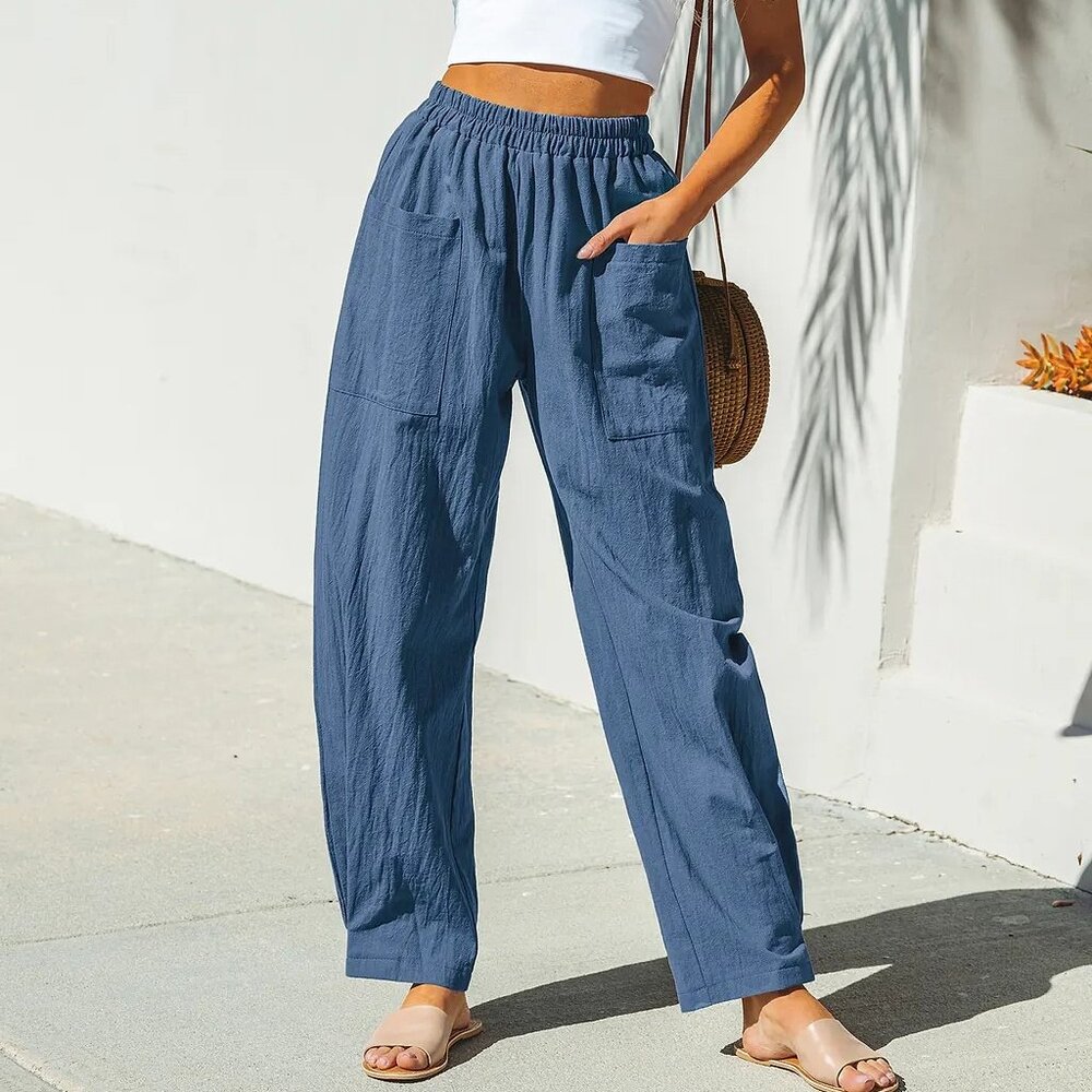 CUPSHE  - Seaside Escape Navy Pants